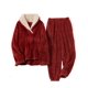 thumbnail image 1 of Conjuntos de pijamas para mujer, pijamas de mujer para estar en casa, cómodos, cálidos y suaves, conjuntos de ropa de dormir para mujer, pijamas suaves de vellón mullido para mujer, talla XLL, C, 1 of 4