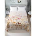 thumbnail image 4 of Spring Floral Flat Sheets Only Queen Size, Soft Breathable Bed Top Sheets for Mattress, Pastoral Botanical Summer Flowers Vintage Luxury Bedding Flat Sheets for Home Hotel Bedroom Bed Protection, 4 of 9