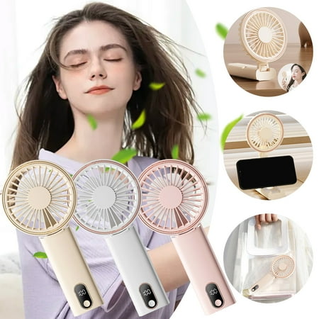 

Clearance Jiikun Fans New Mini Handheld Fan USB Charging Foldable Small Fan Digital Display Desktop Hanging Neck High Speed Fan