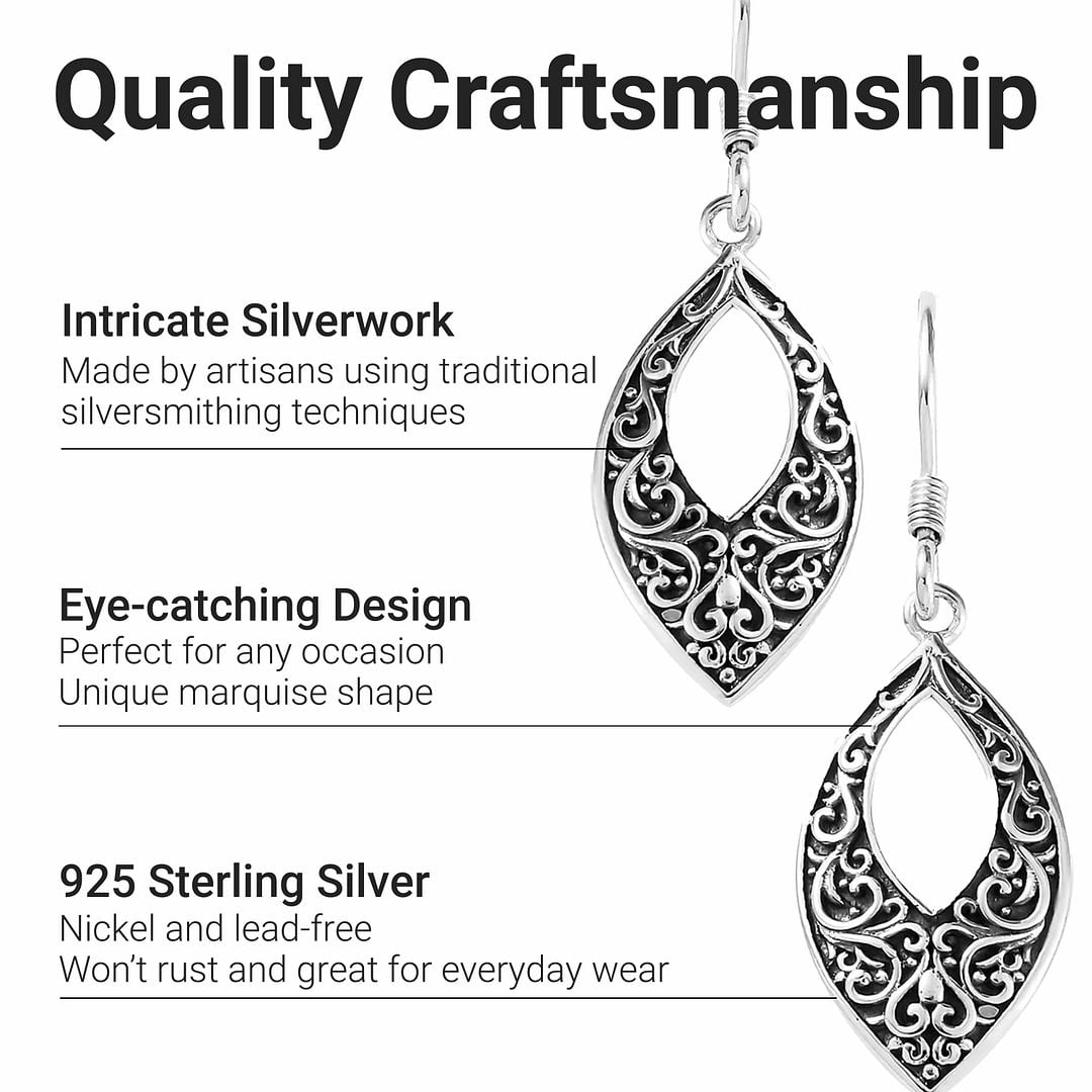 Shop LC 925 Sterling Silver Dangle Earrings - Celtic Dangling Earrings for Women - Filigree Drop Costume Jewelry for Women Birthday Gifts