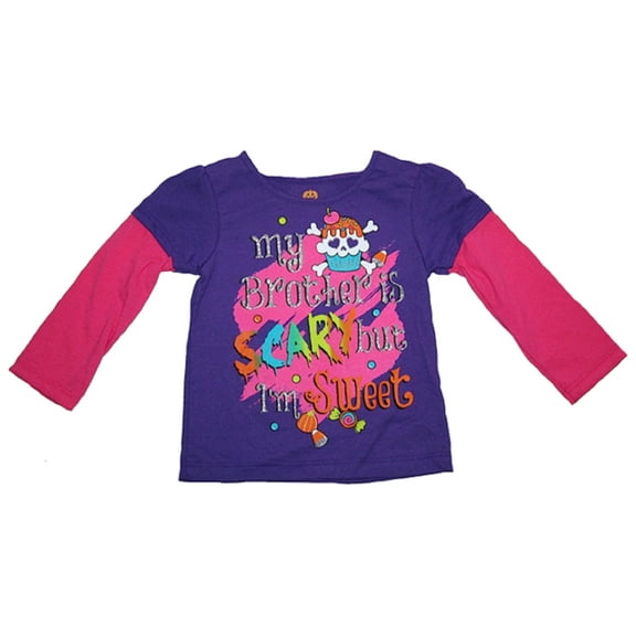 Halloween Toddler Girls' "My Brother is Scary but I'm Sweet" T-shirt (3T)