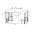 thumbnail image 2 of 10' x 13' Patio Gazebo with Mosquito Netting, Outdoor Canopy with Screen, Double Soft Roof with Heavy Duty Frame for Backyard Garden Lawn and Deck, Khaki, 2 of 8