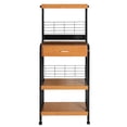 thumbnail image 1 of Pemberly Row Modern Metal Frame Microwave Stand with Storage in Black, 1 of 7