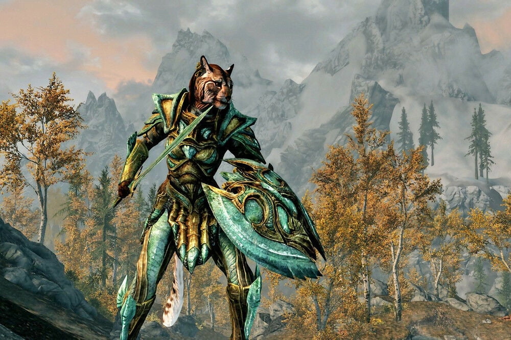 Skyrim Khajit - CANVAS OR PRINT WALL ART - Walmart.com ...