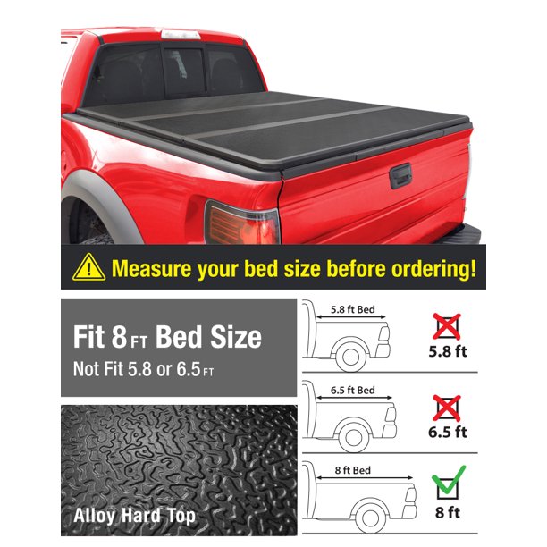Alloy Tri Fold Hard Top Truck Bed Tonneau Cover For 1988 2007 Chevy Silverado Gmc Sierra 1500 2500 Hd 3500 Hd 2007 Classic Only Fleetside 8 Bed For Models Without Utility Track System Walmart Com Walmart Com
