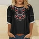 thumbnail image 2 of Moda mujer verano sexy cuello redondo impreso regular mujeres manga corta top Fridja zx2857, 2 of 5