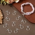 thumbnail image 3 of 15 Sets Toggle Clasp 925 Sterling Silver Plated Irregular Oval OT T-Bar Toggle Clasp Closure Connector End Snap for Bracelet Necklace Jewelry Making DIY, 3 of 6