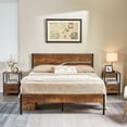 thumbnail image 5 of Taomika Full Size Platform Bed Frame/Mattress Foundation Queen Size With Rustic Vintage Wood Headboard, Strong Metal Slats Support, No Box Spring Needed, Brown Bed Frames, 5 of 11