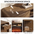thumbnail image 7 of PAPROOS Fireplace TV Stand for TVs Up to 75", Vintage Walnut Entertainment Center with 30" Electric Fireplace, Herringbone Design, Storage Cabinets, Drawers, Open Shelves & Cable Management, 7 of 7