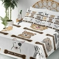 thumbnail image 3 of Ambesonne Animal Fitted & Top Sheet Set with Shams, Boston Terrier Dogs, White Cream and Grey, 3 of 5