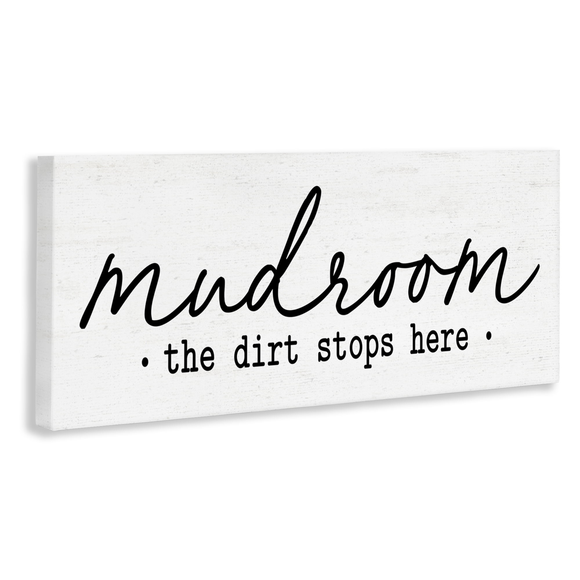 Mudroom Script Dirt Stops Here Canvas Wall Art, design by Lettered and Lined