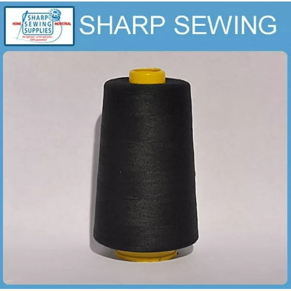 Teamwork 1 SPOOL BLACK 100% SPUN POLYESTER SERGER QUILTING THREAD T27 6000 YARDS #700