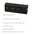thumbnail image 4 of Compatible con el concentrador de consola de juegos Ps4 Slim, concentrador de 4 puertos USB para Ps4 Slim, negro kaili Sencillez, 4 of 4