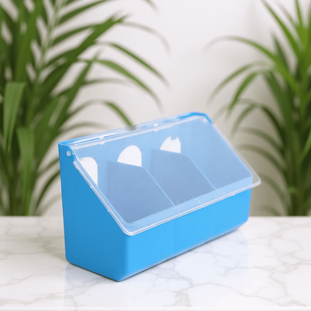 Healifty Sky Blue Plastic Parrot Vegetable Feeder Durable Anti ter Bird Cage Accessory