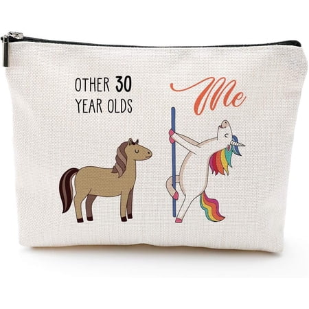 30th Birthday Gifts 30 Old Birthday Gifts Makeup Bag for Women Mom Wife Sister Her Colleague Coworker Her Fun 30th Bag
