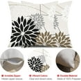 thumbnail image 6 of Black Brown Outdoor Pillow Covers 16x16 Inch Set of 2 White Gray Flower Throw Pillows Farmhouse Outdoor Modern Floral Polyester Square Cushion Case Decor for Sofa Patio Funiture Garden 01A16, 6 of 6