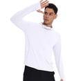 thumbnail image 5 of Riecok Mens T Shirts Long Sleeve Sun Protection Ice Silk Pullover Breathable Hooded Tops Swimming Fishing Clothes White XL, 5 of 8