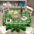 thumbnail image 6 of Football Round Tablecloth 70 Inch Rugby Football Pattern Circle Table Cloth Green Table Cover Washable Polyester Indoor Decorations for Home Kitchen Dinning Party, 6 of 6