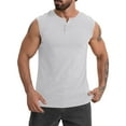 thumbnail image 2 of Yiaimeir Men's Sleeveless Henley Tank Top Casual Summer Muscle Tank Tops With Button Closure For Gym And Daily Wear,Size S-3XL, 2 of 5