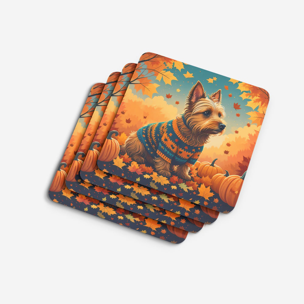 Australian Terrier Terrier Fall Foam Coaster Set of 4 3.5 in x 3.5 in