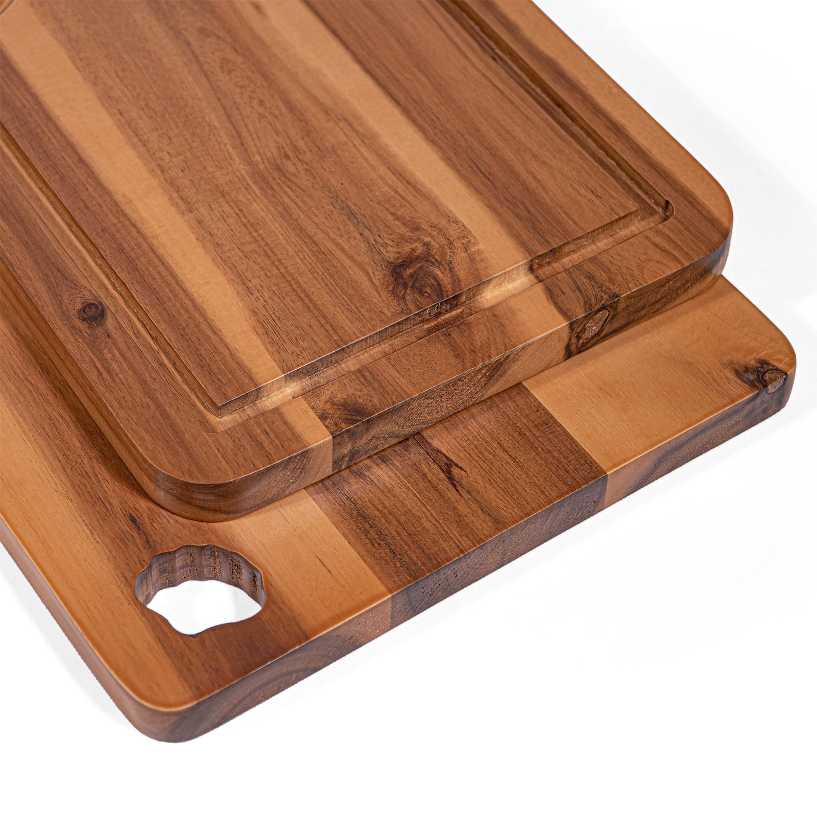 Wooden Cutting Boards for Kitchen Set of 3 Solna – Acacia Wood Cutting Board with Juice Groove & Hand Grip – Chopping Boards, Small Wooden Cutting Board, Meat & Vegetable Cutting Board