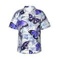 thumbnail image 2 of Picia Butterflies Gentle Cotton Regular Fit Short Sleeve Casual Hawaiian Shirt for Men-XX-Large, 2 of 9