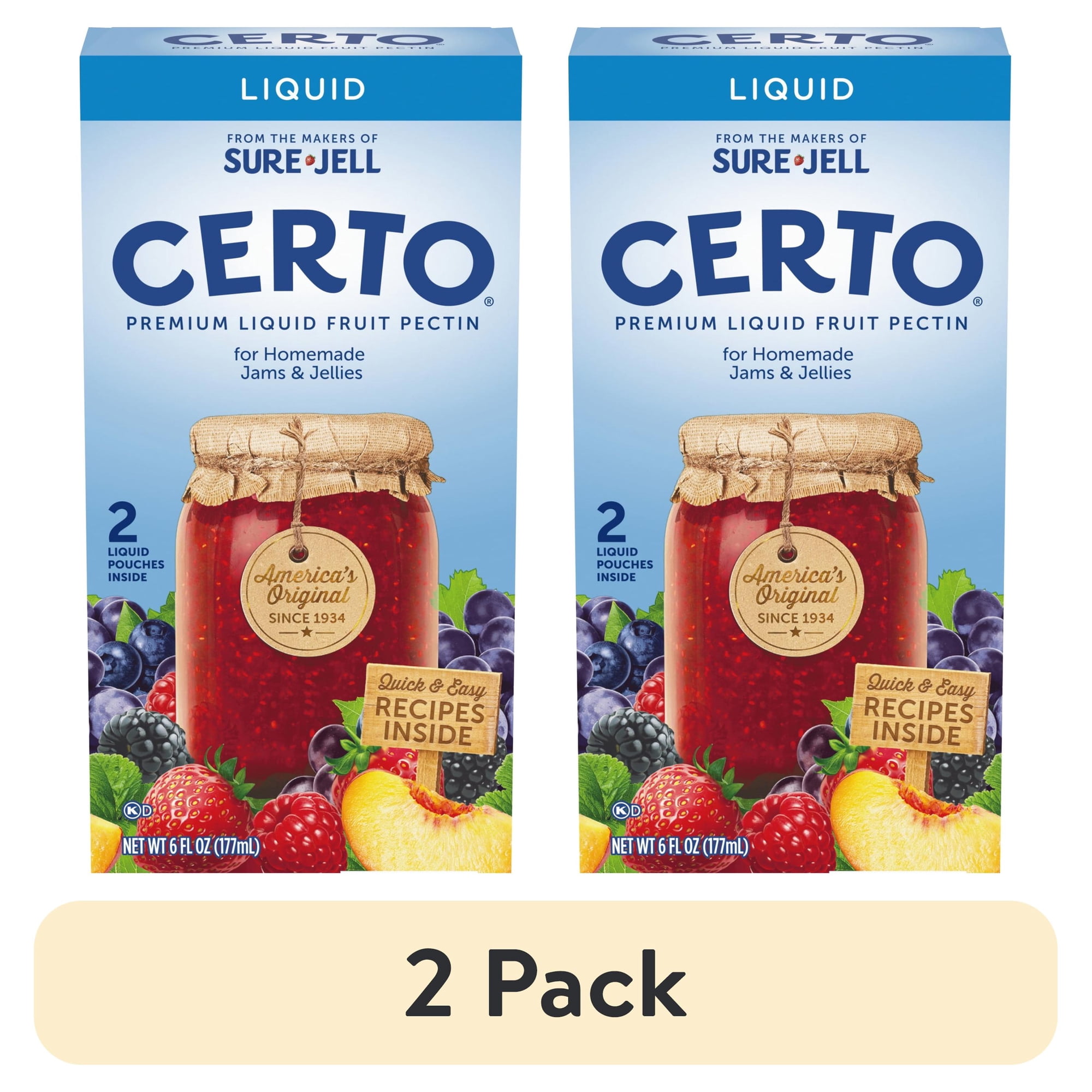 (2 pack) Certo Premium Liquid Fruit Pectin, 2 ct Packs