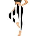 thumbnail image 4 of Women's High Waist Seamless Leggings Polka Dots Striped Plaid Graphic Print Gym Yoga Pants Slim Full Length Trousers(Black,XXL), 4 of 6