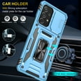 thumbnail image 6 of Rugged Case for Samsung Galaxy A32 5G, Sliding Lens Camera Cover Protection Ring Stand Compatible with Magnetic Car Mount Military Grade Shockproof Hybrid Case for Samsung Galaxy A32 5G, Lightblue, 6 of 7