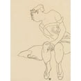 thumbnail image 2 of Schiele, Egon 15x18 Gold Ornate Wood Framed with Double Matting Museum Art Print Titled - Seated Woman, 2 of 4