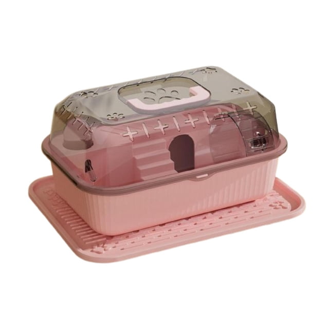 Hamster House escalando escalera Hedgehog House pequeñas mascotas juegan cabaña para gerbils Rosa