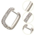 thumbnail image 3 of Earring V Shape Ear Drop Ear Jewelry Rhinestone Ear Alloy Rhinestone Decoration Gift Ear Jewelry, White Gold, White Rhinestone, 3 of 6