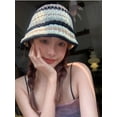 thumbnail image 4 of Crochet Bucket Hat for Women Knit Sun Hat for Summer Handmade Foldable Beach Caps Beanie Cute Comfy and Casual, 4 of 5