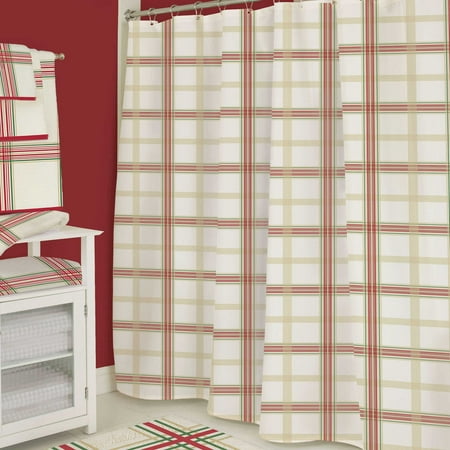 Lenox Holiday Nouvau Plaid Christmas Shower Curtain Walmart Com