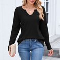 thumbnail image 4 of EDFBUYKRS Women's Long Sleeve Blouse Lace Knit Loose Casual Tops L, 4 of 6
