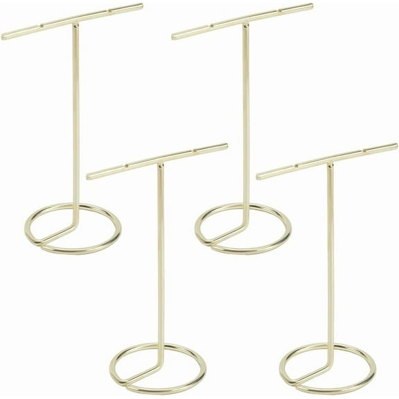 4Pcs T Shaped Jewelry Stand Necklace Stand Holder Earring Display Organizer Light Gold Jewelry Towers Bangles Rings Earrings Watch Hanging Organizers for Selling Home Storage Show Photo diy
