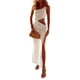 thumbnail image 1 of Vestido largo femenino VISgogo, verano, color sólido, sin mangas, correa de espagueti, ahueca hacia fuera, una pieza con cordón, S/M/L VISgogo moda, 1 of 4