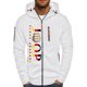 thumbnail image 1 of MHFRRA Sudaderas y Sudaderas para Hombre, Ajuste Cómodo, Ropa Informal con Diseño de Bolsillo, Cárdigan Elegante con Forro Estampado para Otoño E Invierno, para Uso Diario Blanco, 1 of 3