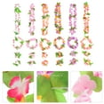 thumbnail image 3 of 6 piezas de la guirnalda hawaiana, collar de diadema con flores artificiales, brazalete 4 en 1 juego de fiesta en la playa tropical (7th + 8th + 9th + 10th + 11th + 12th Color), 3 of 5