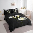 thumbnail image 3 of jejeloiu Lily Flower Floral 7-Piece Twin Bedding Sets,Natural Plant Theme Bedding Comforter Set For Adults Reversible, 3 of 8