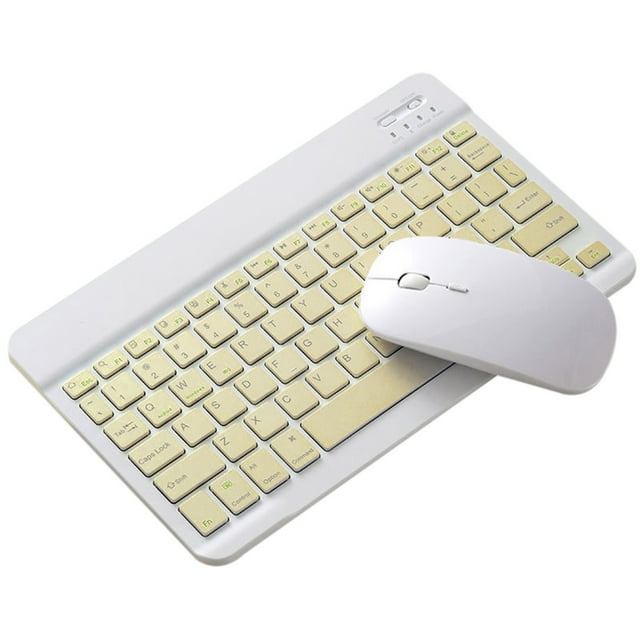 CAROOTU Sans Fil Bluetooth-compatible Clavier Souris Set Léger Portable pour IOS Android Téléphone Tablette