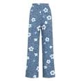 thumbnail image 5 of AGWOLF Women's Wide Leg Sweat Pants Baggy Drawstring High Waist Sweatpants Loose Casual Jogger Pants with Pockets Navy L, 5 of 6