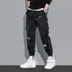 thumbnail image 3 of Pantalones cargo para hombre, pantalones apilados para hombre, negros, multibolsillos, estilo hip hop, multibolsillos, spandex, con estilo, holgados y de alta calidad, 3 of 4