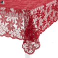 thumbnail image 3 of PULLIMORE Red Lace Holiday Tablecloth Poinsettia Christmas New Year Festivals Wedding Party Table Cloths Covers (60 x 84 inch, Rectangle), 3 of 8