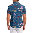thumbnail image 4 of QHRMKOG Mens Short Sleeve Shirts Loose Fit Tropical Print Hawaiian Shirt Breathable Holiday Button Down Beach Shirt Summer Trendy Shirts Blue L, 4 of 6