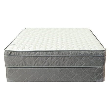Continental Sleep, 10-Inch Medium Plush Hybrid Euro Top Foam Encased innerspring mattress/Improves Sleep By Reducing Back Pain & 8" Wood Box Spring Set, King