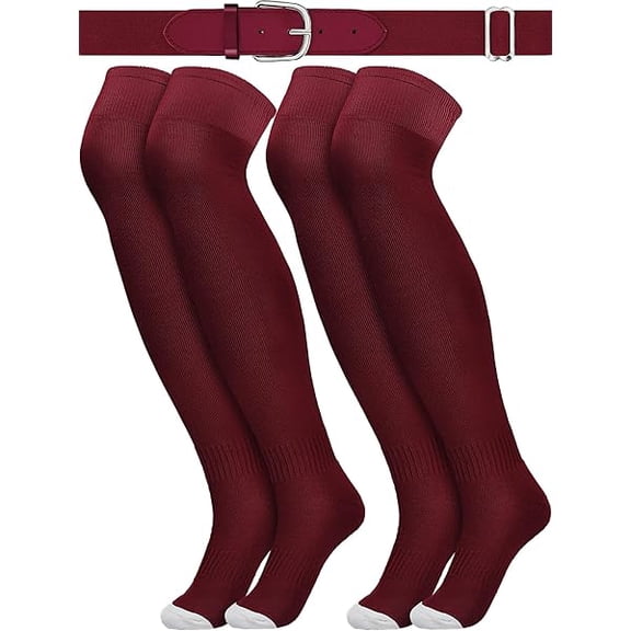 Eryueer3 Pcs Baseball Belt and Socks Combo Youth Over Knee Sock Men's Baseball Belts Stockings Softball Belt