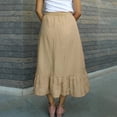 thumbnail image 4 of Aayomet Tulle Skirts For Women Women’s Fall/Winter High Waist Plaid Slim A-line Long Skirt,Khaki XL, 4 of 5