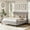 Gray, variant on Christopher Knight Home Queen Linen Upholstered Platform Bed, Curved Back Headboard with Button Tufted, Beige