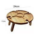 thumbnail image 5 of Walbest 9.45 in x 4.33 in Mini Folding Table Compact Wood Table Outdoor Wine Glass Holder Picnic Table for Garden, 5 of 7